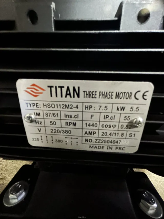 АВД Тритон 200 бар, 15 л/мин, 5,5 кВт, 380 В, на раме (Total Stop, насос HAWK, двигатель Titan 5.5 кВт)