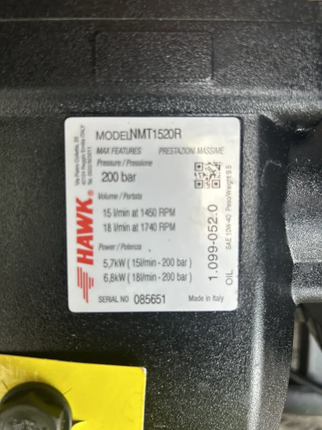 АВД Тритон 200 бар, 15 л/мин, 5,5 кВт, 380 В, на тележке №4